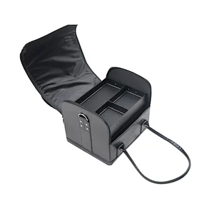 Multi-layer Large Leather Makeup Bag with 4 Trays for Makeup Artist Tattoo