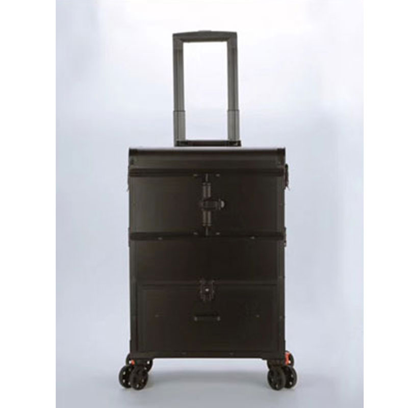 black trolley makeup case