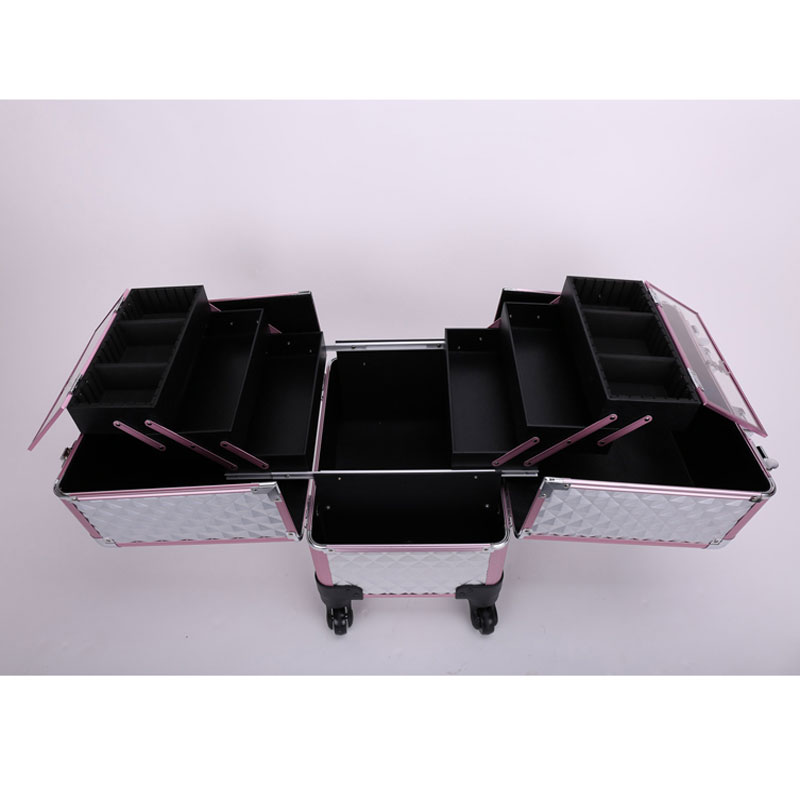 6 trays rolling beauty case