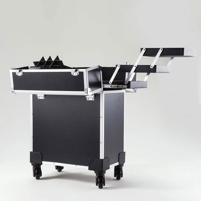 cosmetic case with 4 trays