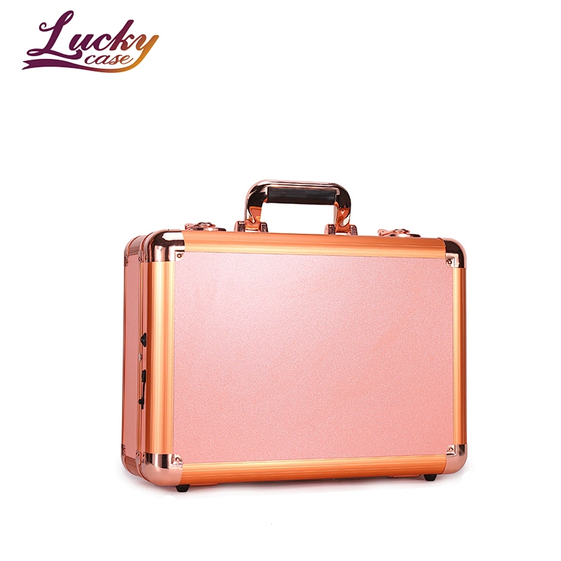 Professional Easy Carrying small hard led beauty cosmetics case with mirror mobile portable makeup station