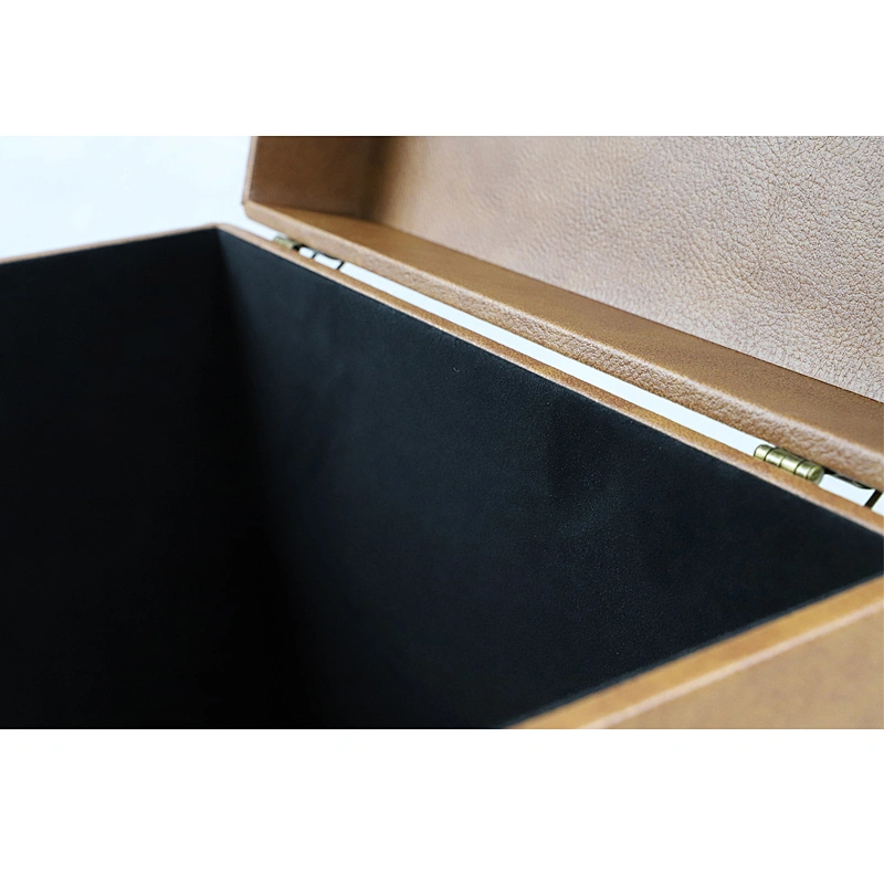 13.7 Inch Tan Leather Vinyl Record Case for 30 Albums
