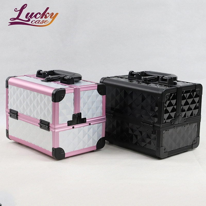 Fashion Water Cube Suitcase Makeup Case with Mirror