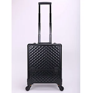 Large 8 Trays Aluminum Rolling Makeup Case