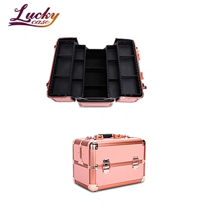 Portable Rose Gold Vanity Box with Compartments