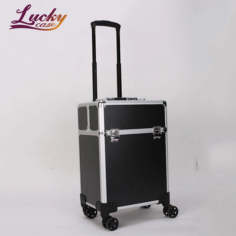 Aluminum Rolling Makeup Organizer, Professional Makeup Case Supplier