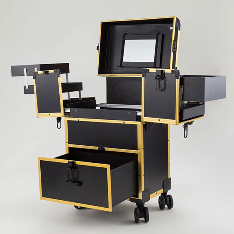 makeup case with mirror drawer
