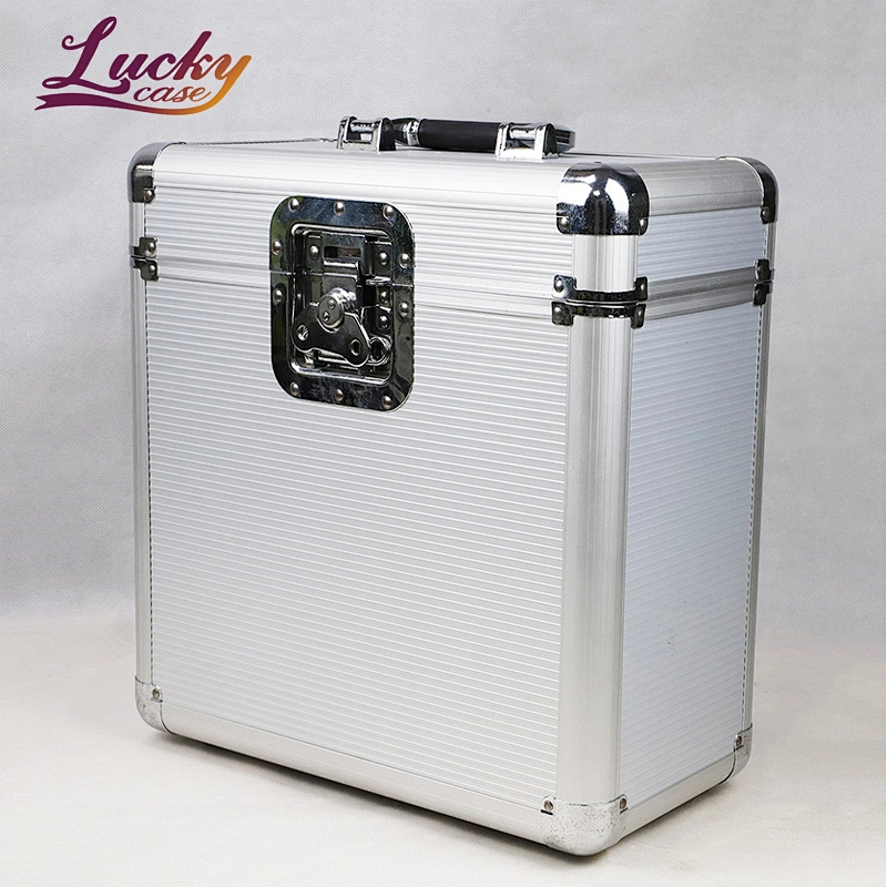 Lucky Case China Manufacturer Silver Vinyl Record Case Aluminum Silver