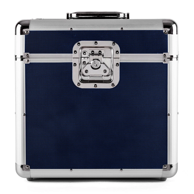 Vinyl Record Collection Case for 50pcs Albums Black Portable Aluminum cube alloy tool box vinyl record cd storage case