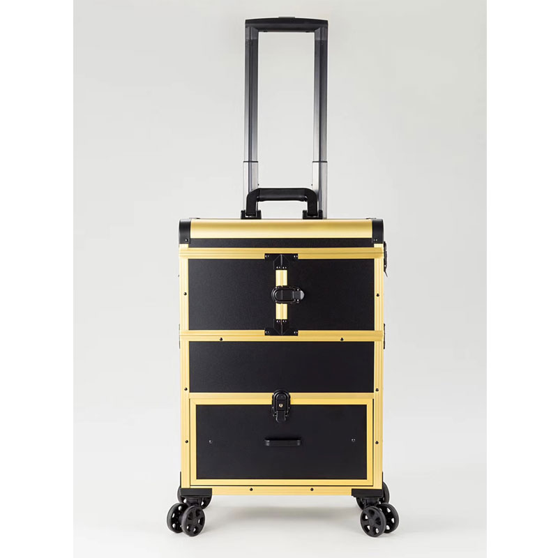 professional makeup storage case on wheels