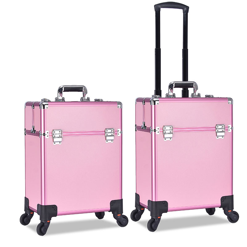 pink beauty rolling case