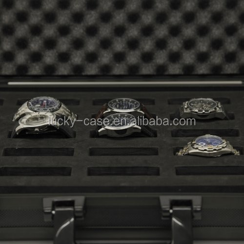Aluminum Watch Briefcase Black Case Watch Case for 25 Watches