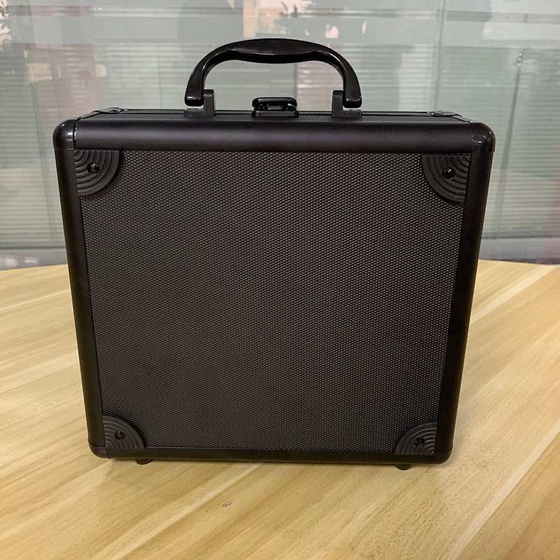 Metal Watch Case Watch Box for 8 Watches Case Black Aluminum Trimmed Case with Reinforced Steel Corner with Handle
