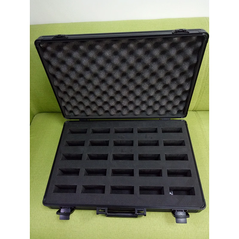 Aluminum Watch Briefcase Black Case Watch Case for 25 Watches