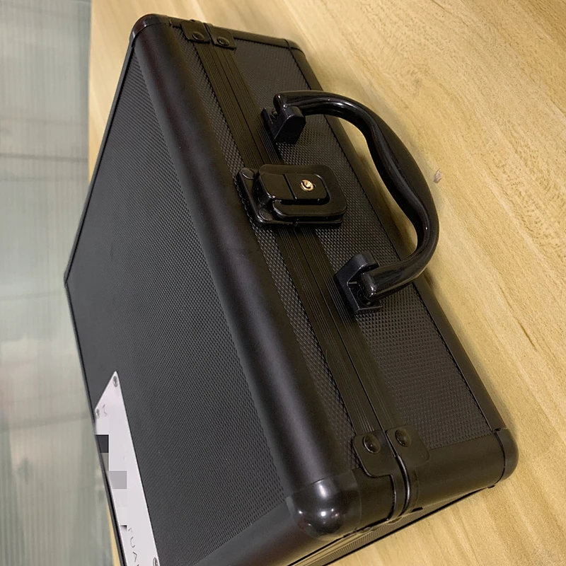 Metal Watch Case Watch Box for 8 Watches Case Black Aluminum Trimmed Case with Reinforced Steel Corner with Handle