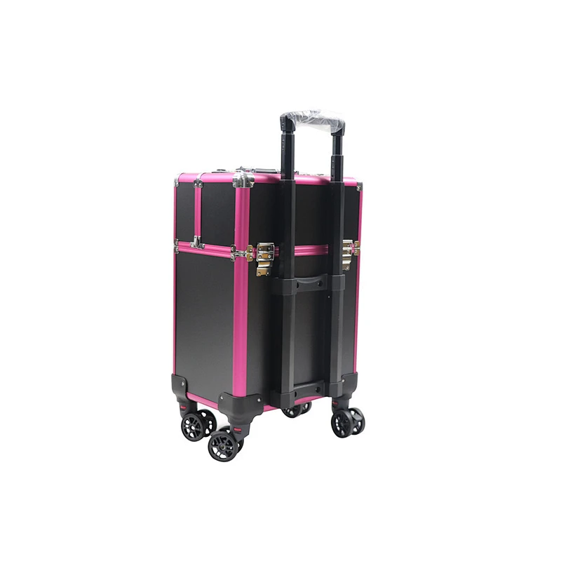 Luxury Easy Carry Portable Cosmetic Make up Case Bag Multi-functional Makeup Trolley Case Nail Station Cosmetic Rolling Box