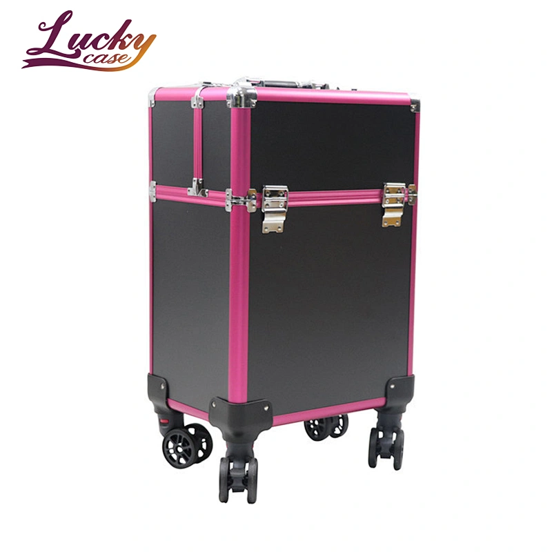 Luxury Easy Carry Portable Cosmetic Make up Case Bag Multi-functional Makeup Trolley Case Nail Station Cosmetic Rolling Box