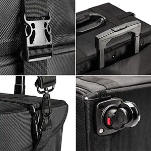 Stagiant Rolling Makeup Train Case Large Storage Cosmetic Trolley 4 Tray with Sliding Rail Removable Middle Layer with Key Swivel Wheels Salon Barber Case Traveling Cart Trunk
