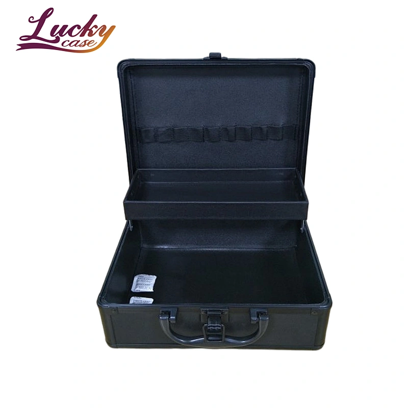 Luxury Hard Box Case Makeup Custom Beauty Black Cosmetic Cases Makeup Brush Travel Bag with Tray
