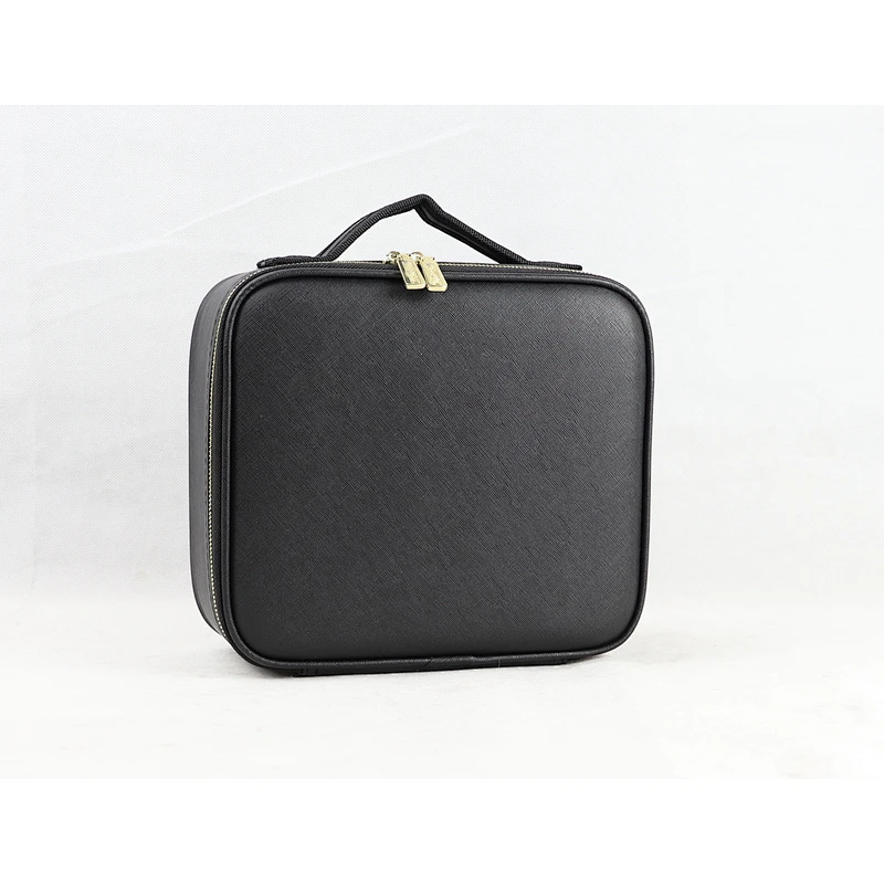 Makeup Train Case with Large Lighted Mirror 3 Color Scenarios Adjustable Brightness Large Cosmetic Organizer Storage