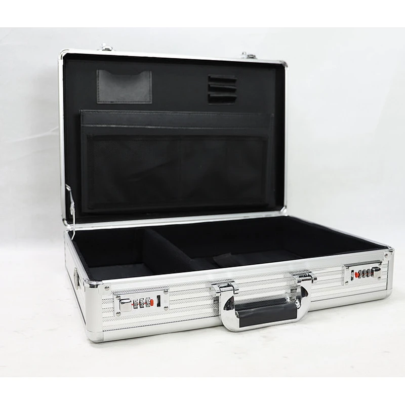 Aluminum Tool Case Portable Carrying Laptop Case Briefcase Silver