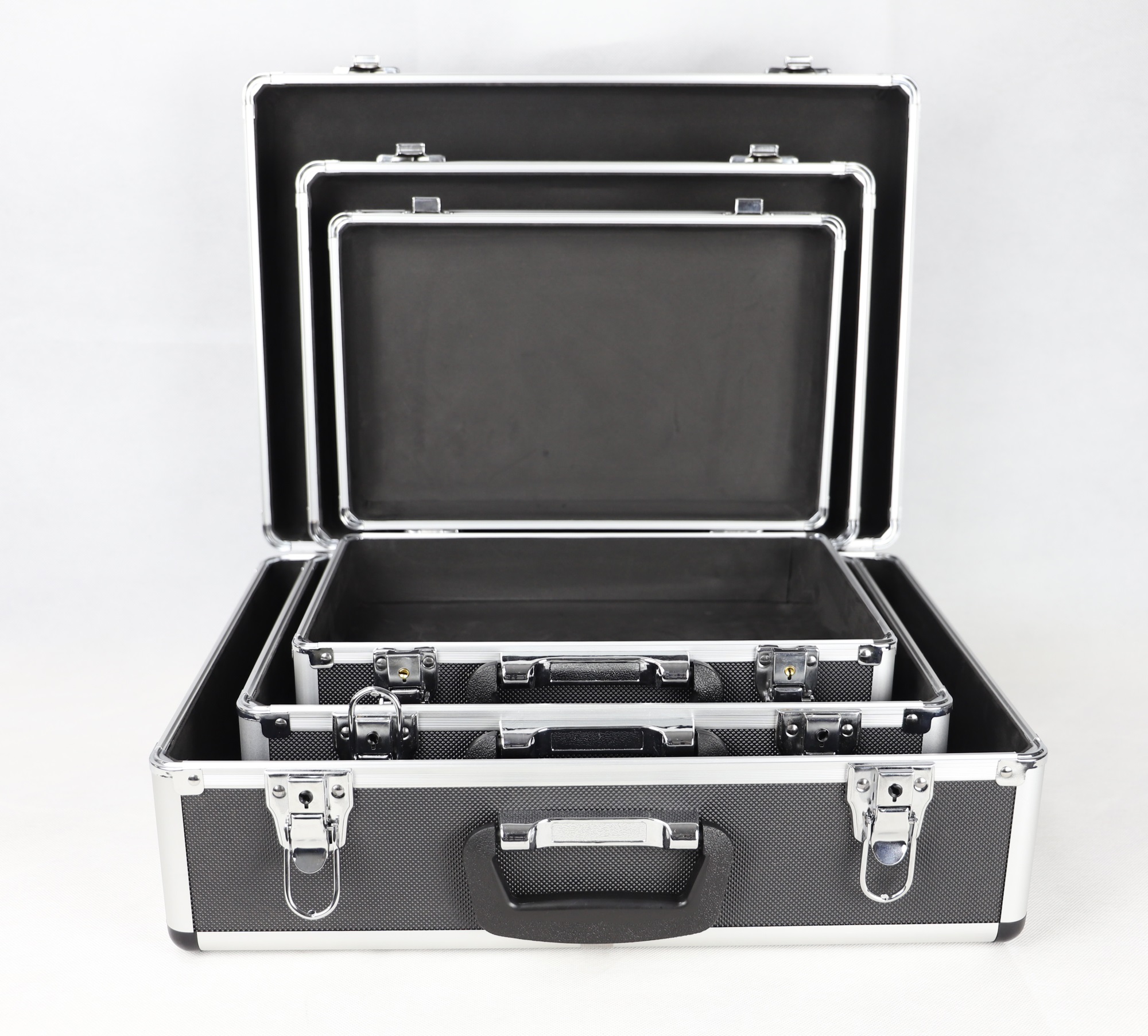 3 in 1 Set Aluminium Tool Case Large Medium Small Aluminium Tool Case Aluminum Carrying Empty Case Kit
