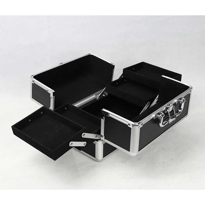 Makeup Box Train Case Large Storage Capacity Portable Travel Cosmetic Organizer With Compartments Lockable High Quality