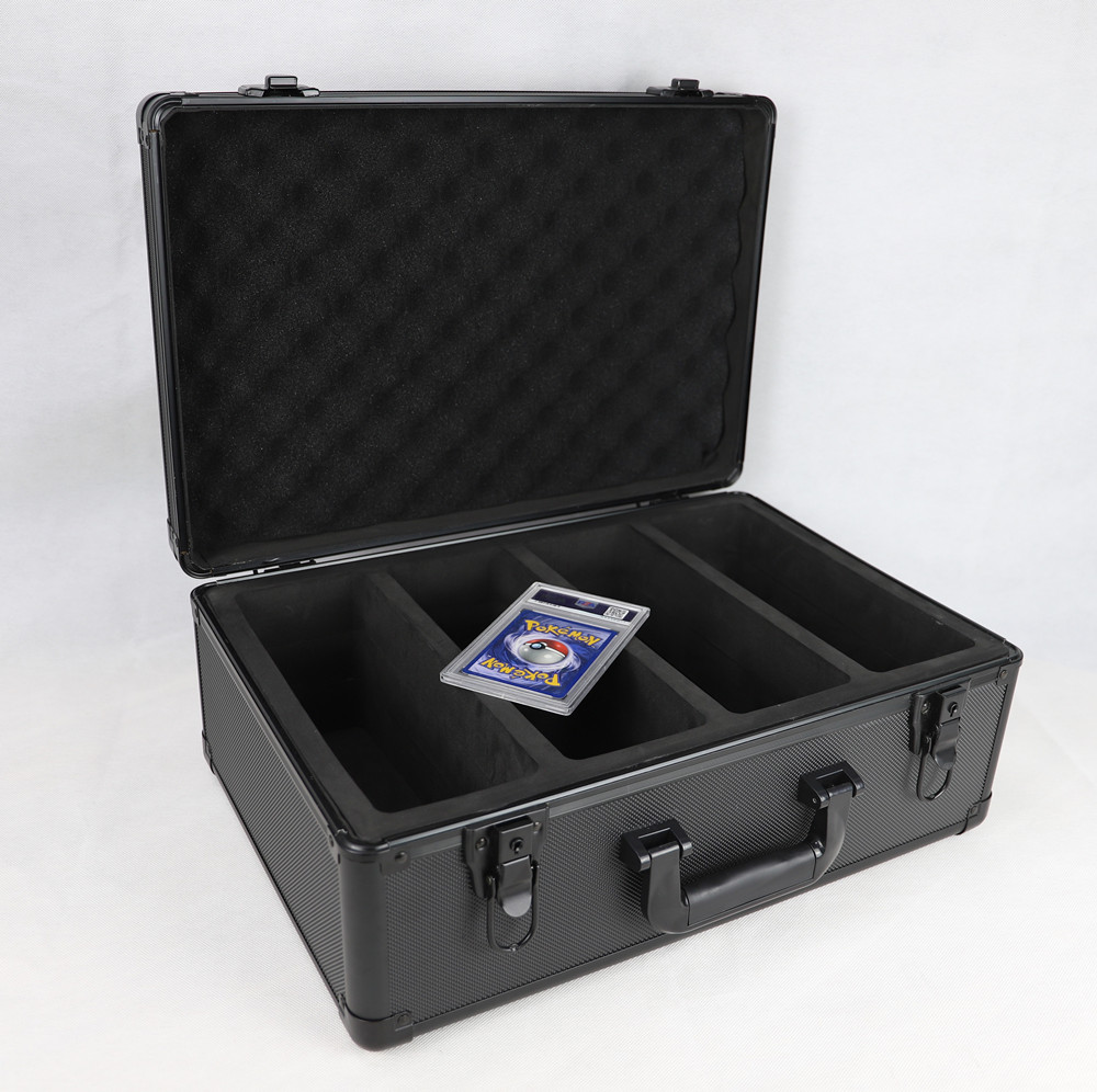 Coin Aluminum Cases Aluminum PCGS/ NGC/ PSA Graded Card Organizer Case Black Hard Side Coins EVA Box