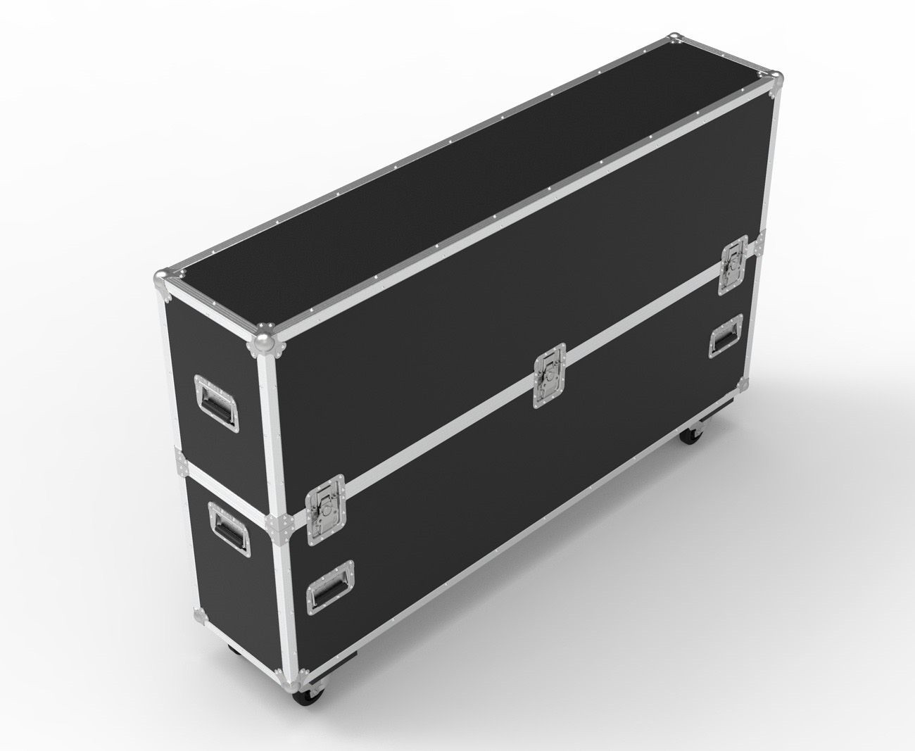 80 Inch Custom Screen Flight Case Heavy Duty Double TV LED Storage Flight Cases LED Display Organizer Flight Case with Wheels