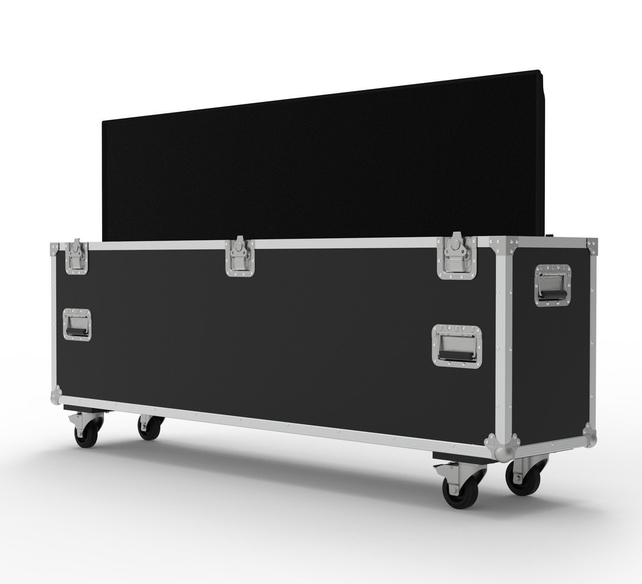 80 Inch Custom Screen Flight Case Heavy Duty Double TV LED Storage Flight Cases LED Display Organizer Flight Case with Wheels
