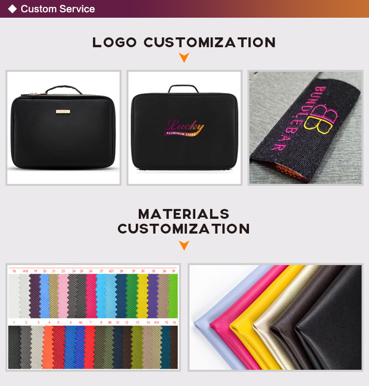 Portable Glitter Makeup Train Bag Brush Holder Cosmetic Travel Bag Dual-layer Large Makeup Bag