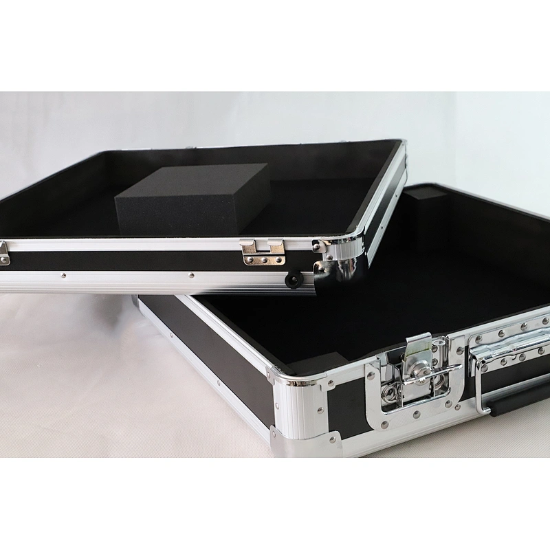 Black Light Weight DJ Turntable Aluminium Storage Flight Carry Case