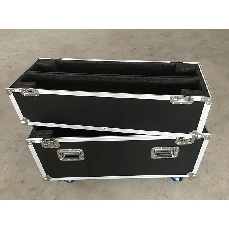 80 Inch Custom Screen Flight Case Heavy Duty Double TV LED Storage Flight Cases LED Display Organizer Flight Case with 4 Wheels
