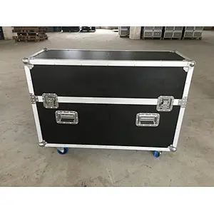 80 Inch Custom Screen Flight Case Heavy Duty Double TV LED Storage Flight Cases LED Display Organizer Flight Case with 4 Wheels