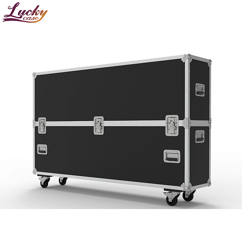 80 Inch Custom Screen Flight Case Heavy Duty Double TV LED Storage Flight Cases LED Display Organizer Flight Case with 4 Wheels