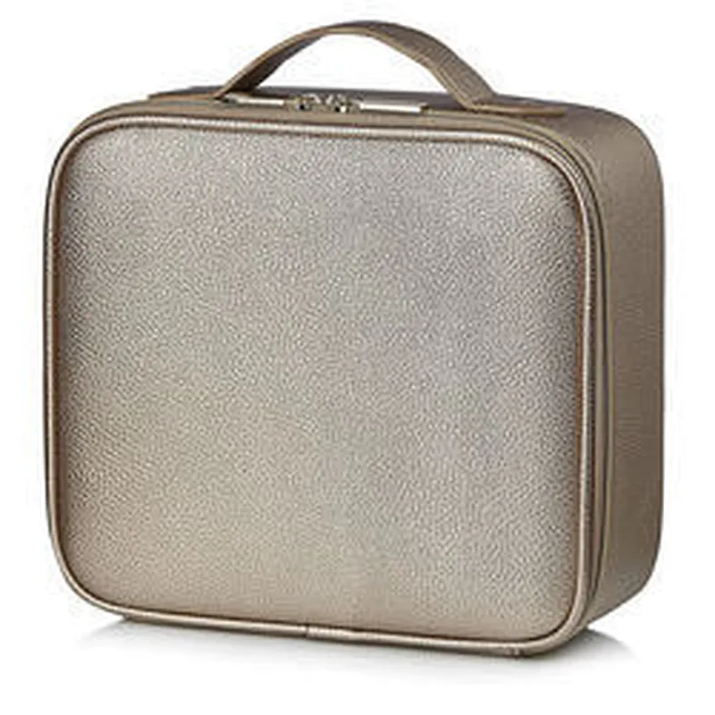 Leather Cosmetic Train Case with EVA Adjustable Dividers PU Makeup Bag Travel Cosmetic Bag for Women