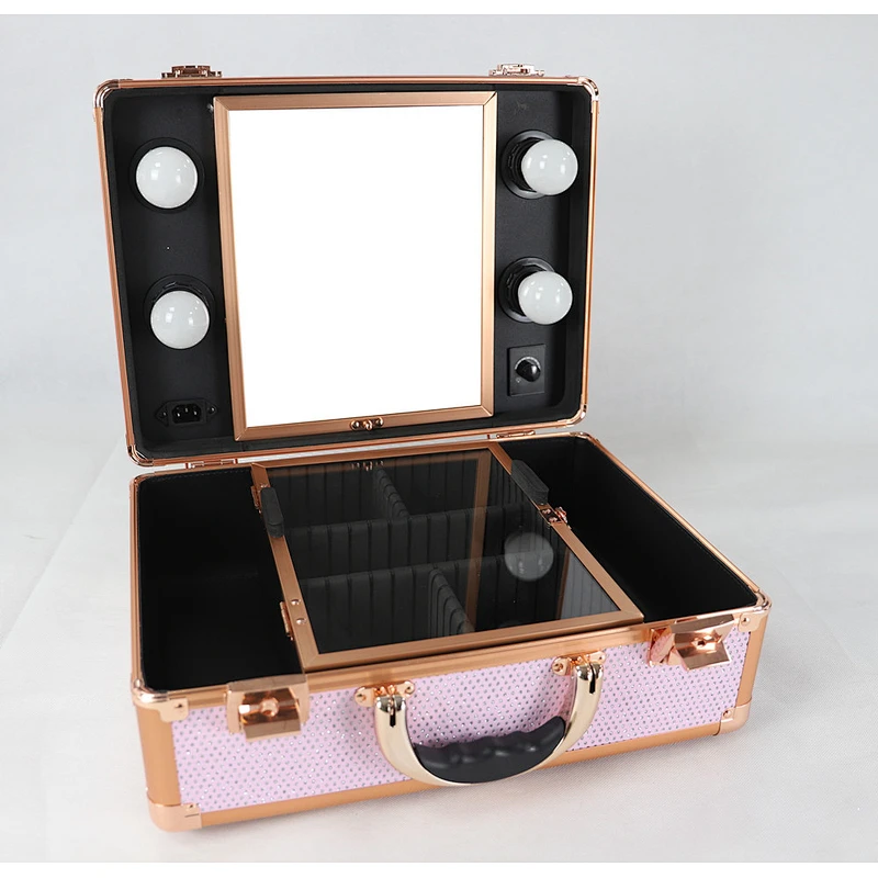 Portable Makeup Case with Light Mirror
