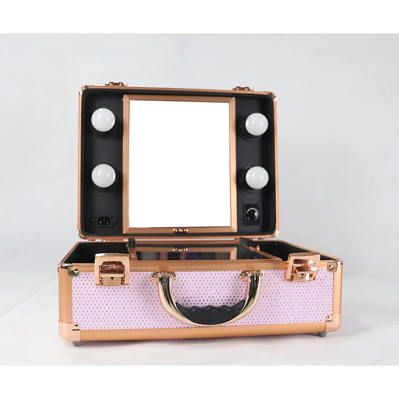 Portable Makeup Case with Light Mirror