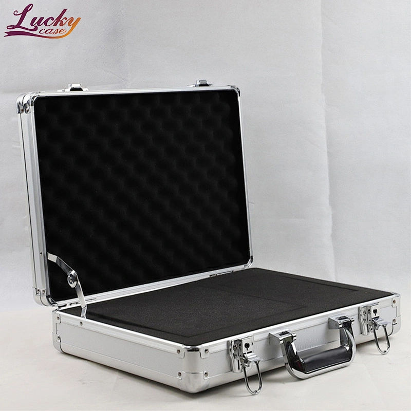 Aluminum Silver case with Egg Shell Foam Hard Tool Case Multifunction High Quality Aluminum Case