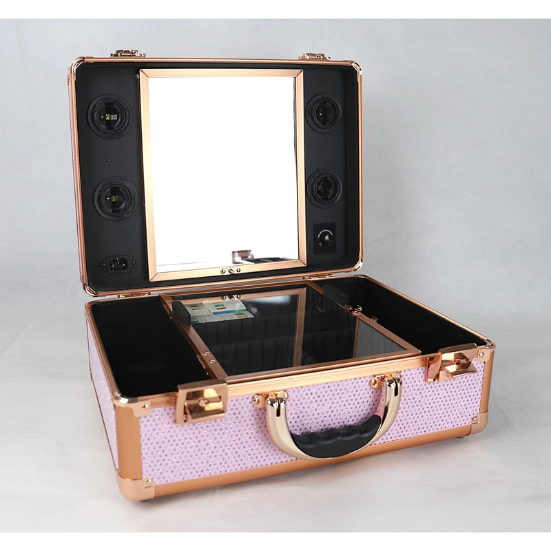 Portable Makeup Case with Light Mirror