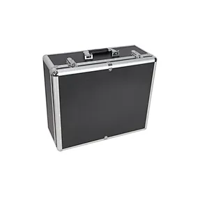 Portable Aluminum Hard Case Tool Box Large Black Mens Tool Case Metal Carrying Case