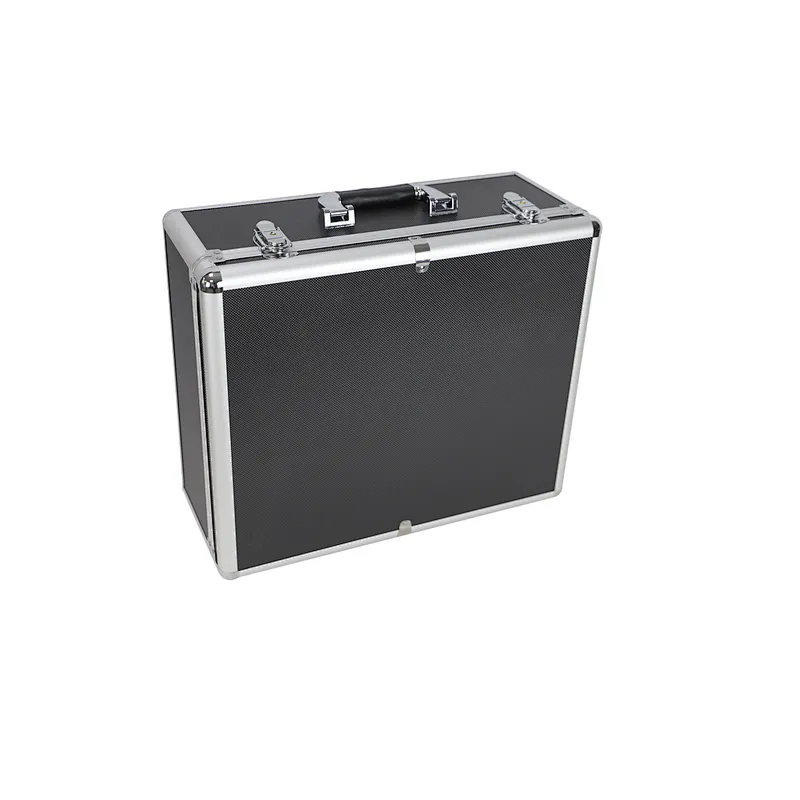 Portable Aluminum Hard Case Tool Box Large Black Mens Tool Case Metal Carrying Case