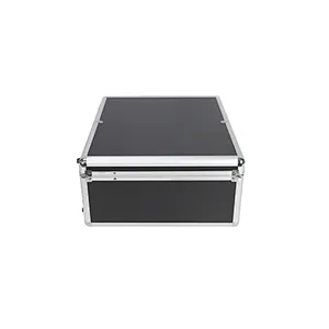 Portable Aluminum Hard Case Tool Box Large Black Mens Tool Case Metal Carrying Case