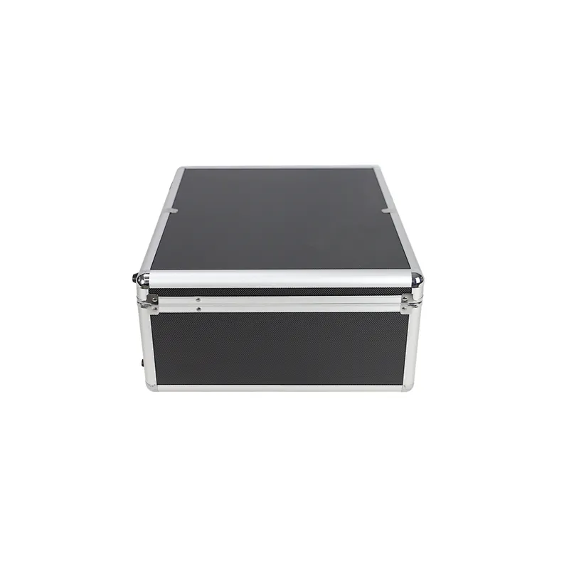 Portable Aluminum Hard Case Tool Box Large Black Mens Tool Case Metal Carrying Case