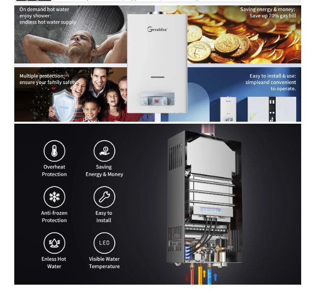 Flue Duct Gas Water Heater JSD-D7