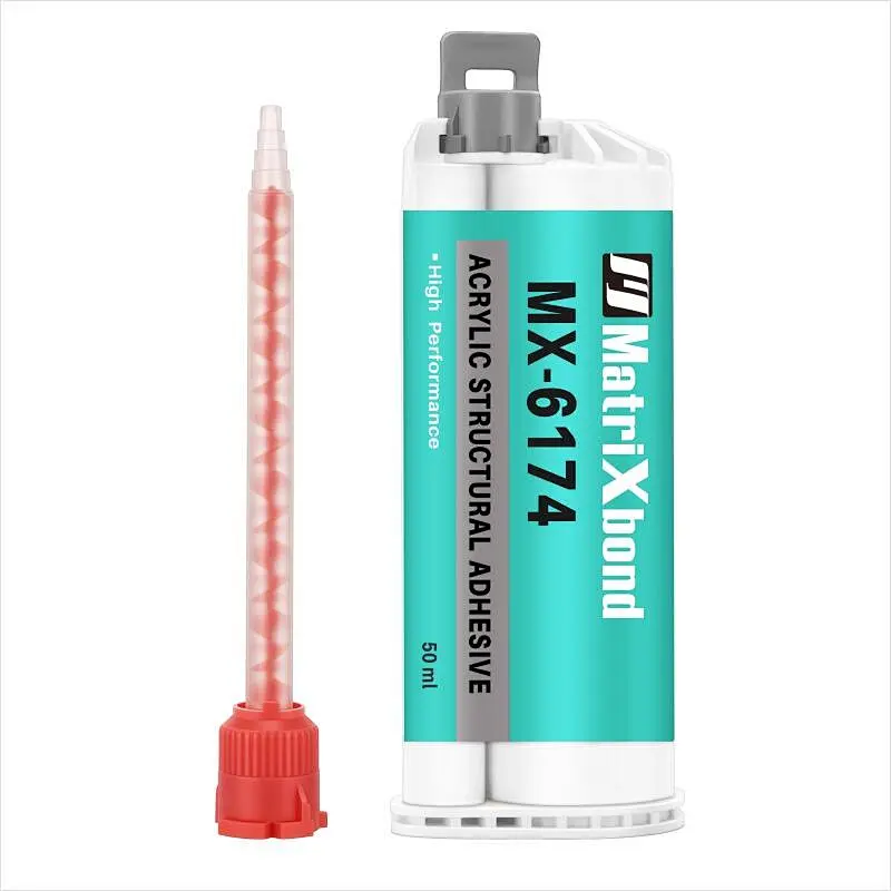 MX-6174 High-toughness Methacrylate Structural Adhesive(Black) for Bonding magnets, plastics, glass, anodized aluminum and aluminum alloys.