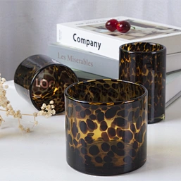 luxury mouth blown glass candle holder