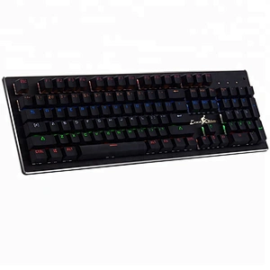 Mechanical Wired USB Gaming Backlight Metal Panel blue switch Keyboard