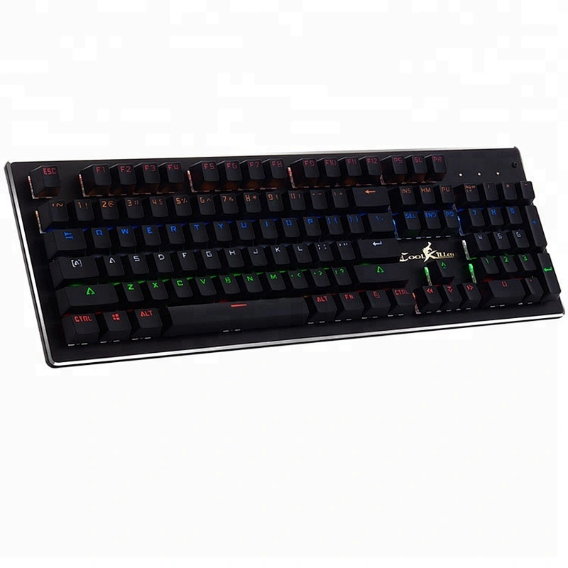 Mechanical Wired USB Gaming Backlight Metal Panel blue switch Keyboard