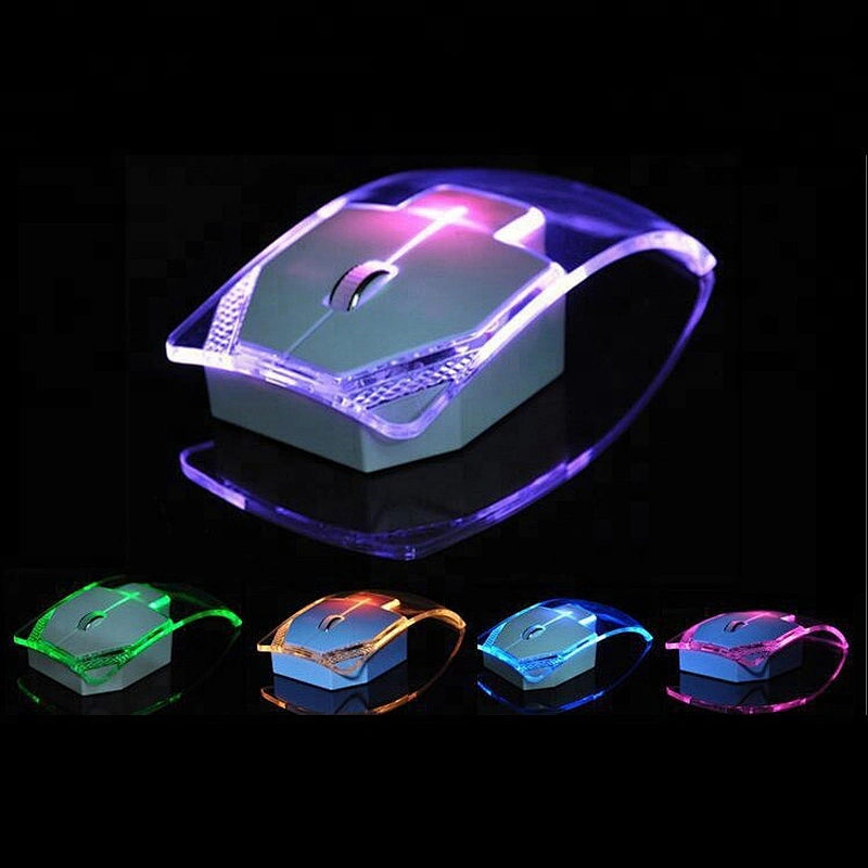 Gift 2.4G Wireless Transparent Mouse LED Glow Promotion WM6807